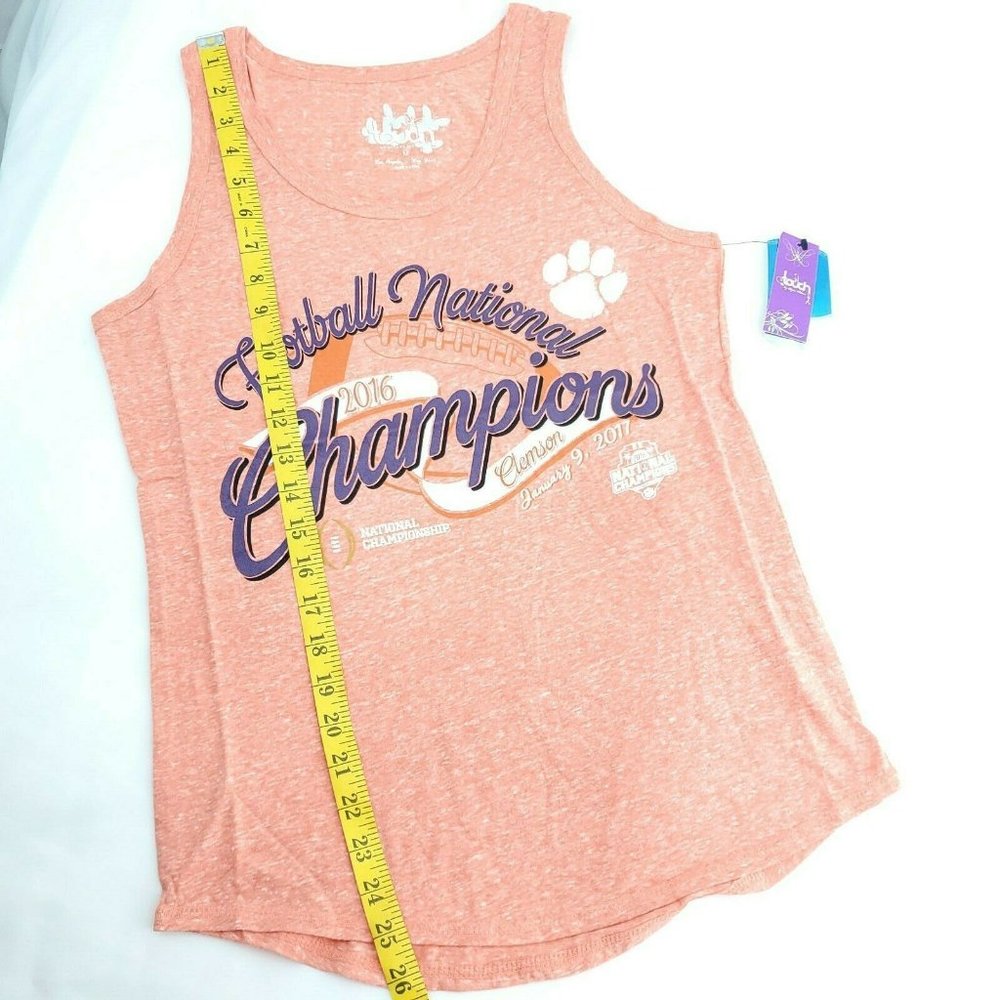 Clemson National Championship Womens Orange Football Tank Top Size M